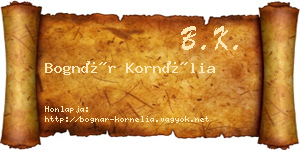 Bognár Kornélia névjegykártya