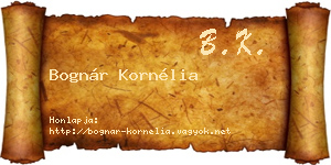 Bognár Kornélia névjegykártya